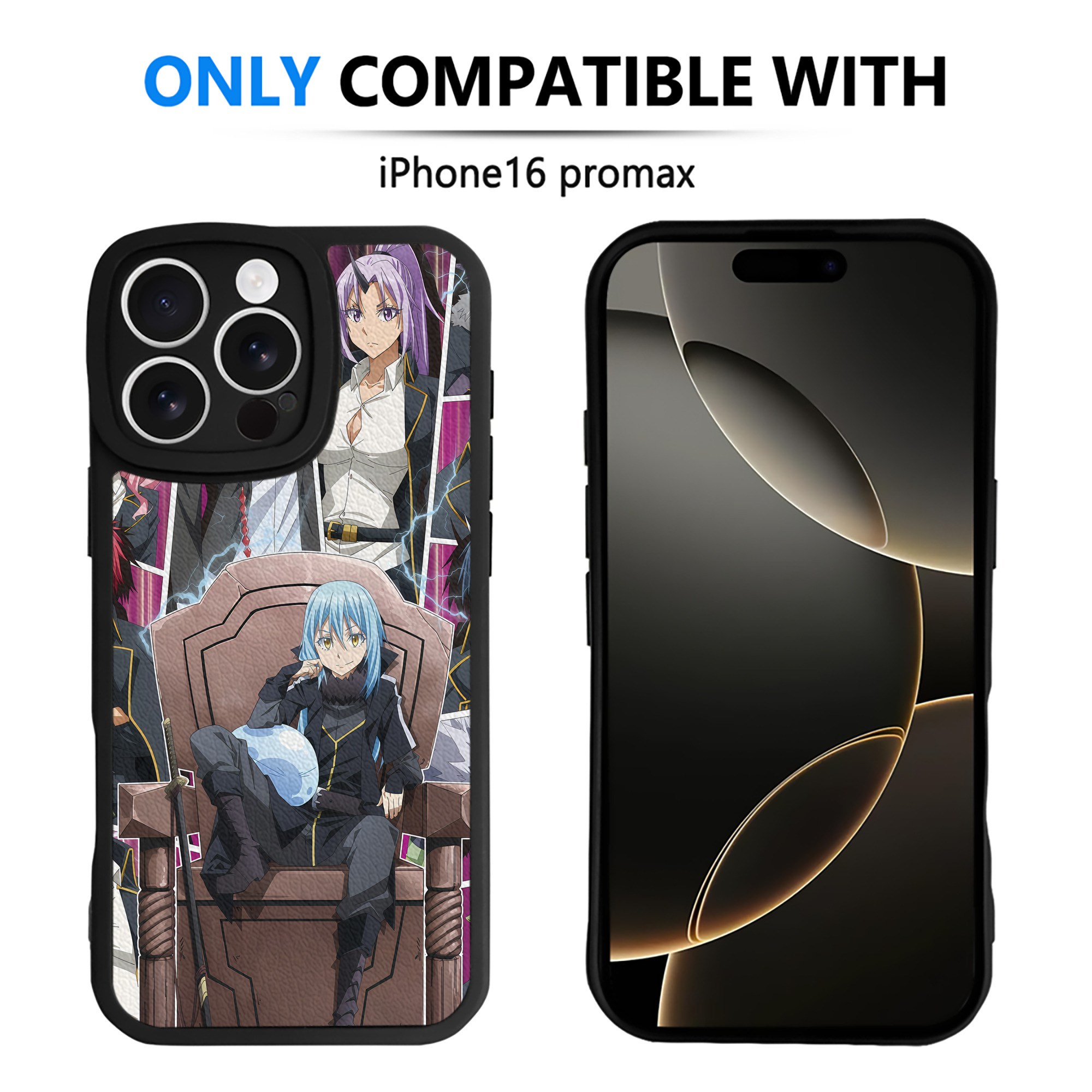 （画像用） 転スラ Regarding Reincarnated to Slime 【iPhone 16シリーズ対応】シリコンスマホケース（レザー調） 材質：シリコン